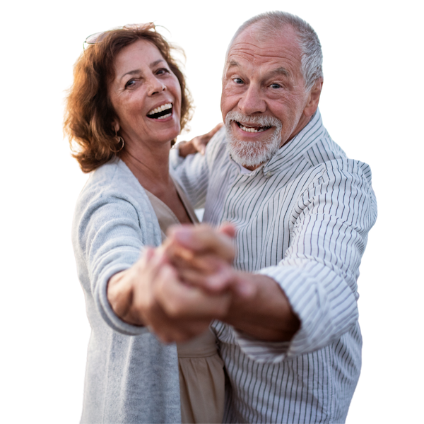 Happy Senior Couple Dancing in North Aurora, IL